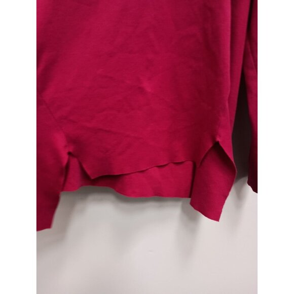 Planet Lauren G  Womens Top One Size Red Asymmetrical Long Sleeve Minimalist - Picture 2 of 8
